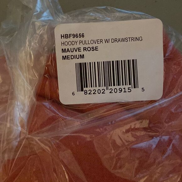 NWT Hooded Pullover Drawstring Waist Size M Mauve/Rose - Picture 3 of 3